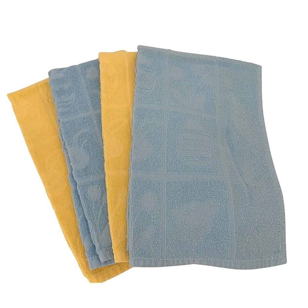 Terry Easter Embossed Hand Towels Bunny Egg Chick Spring Decor Set of 4
